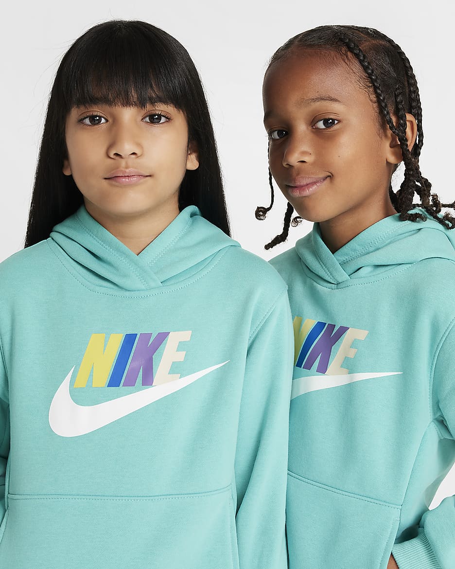 Conjunto de sudadera con gorro para niños talla chica Nike Sportswear Club Fleece - Escarcha verde