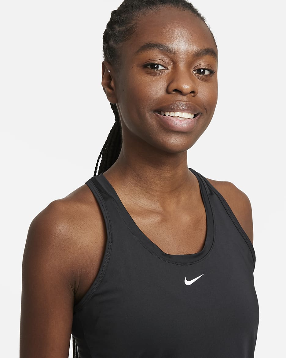 Nike Dri-FIT One Tankop in schmaler Passform für Damen - Schwarz/Weiß