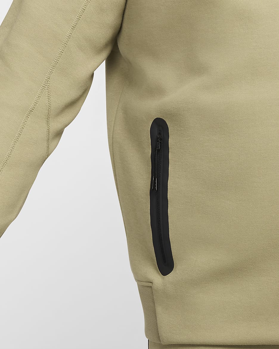 Nike Sportswear Tech Fleece Windrunner cipzáras, kapucnis férfipulóver - Neutral Olive/Fekete