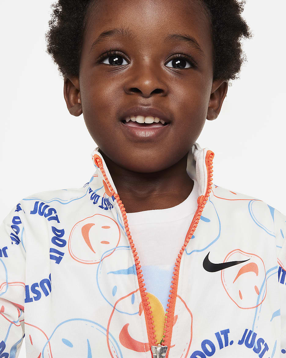 Nike Smiley Swoosh Printed Tricot Set Toddler Tracksuit - Sail