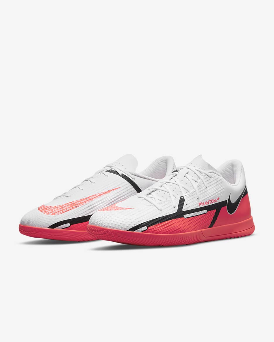 Nike Phantom GT2 Club IC Indoor Court Football Shoes - White/Volt/Black/Bright Crimson