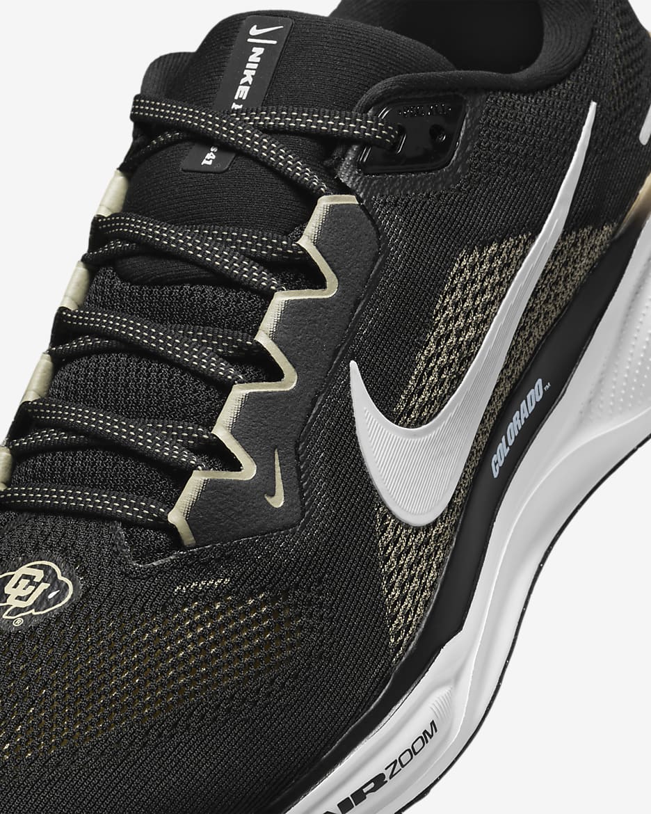 Colorado Pegasus 41 Men's Nike College Road Running Shoes - Black/White/Team Gold/White