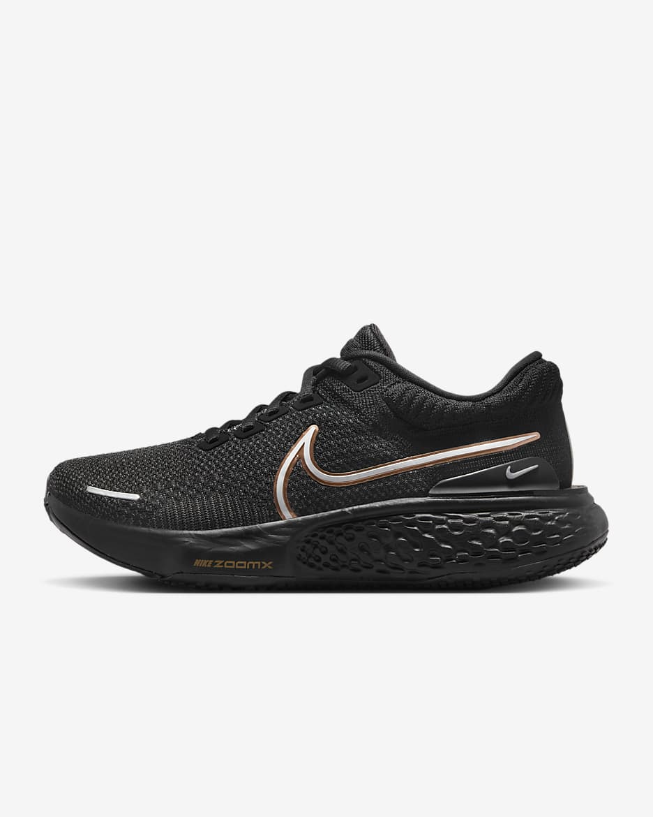 Nike Invincible 2 Women's Road Running Shoes - Black/Summit White/Metallic Copper/Metallic Silver