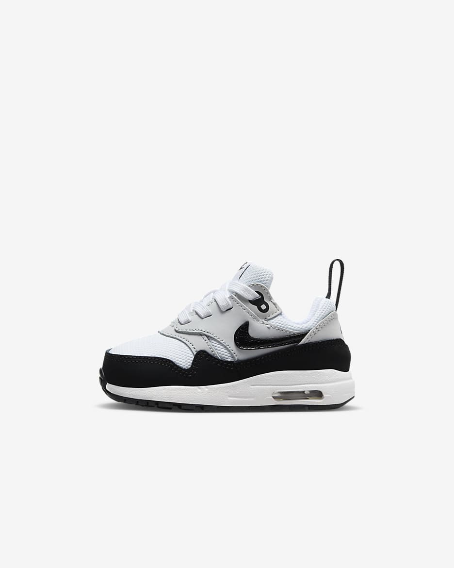 Air Max 1 EasyOn Baby/Toddler Shoes - White/Pure Platinum/Black