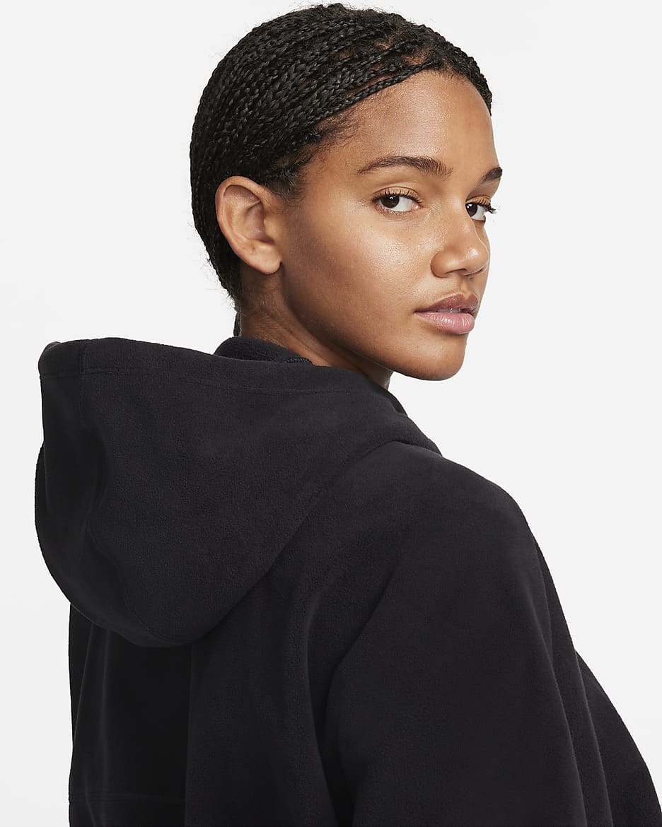 Nike Therma-FIT One Women's Oversized Full-Zip Fleece Hoodie - Black/Pale Ivory