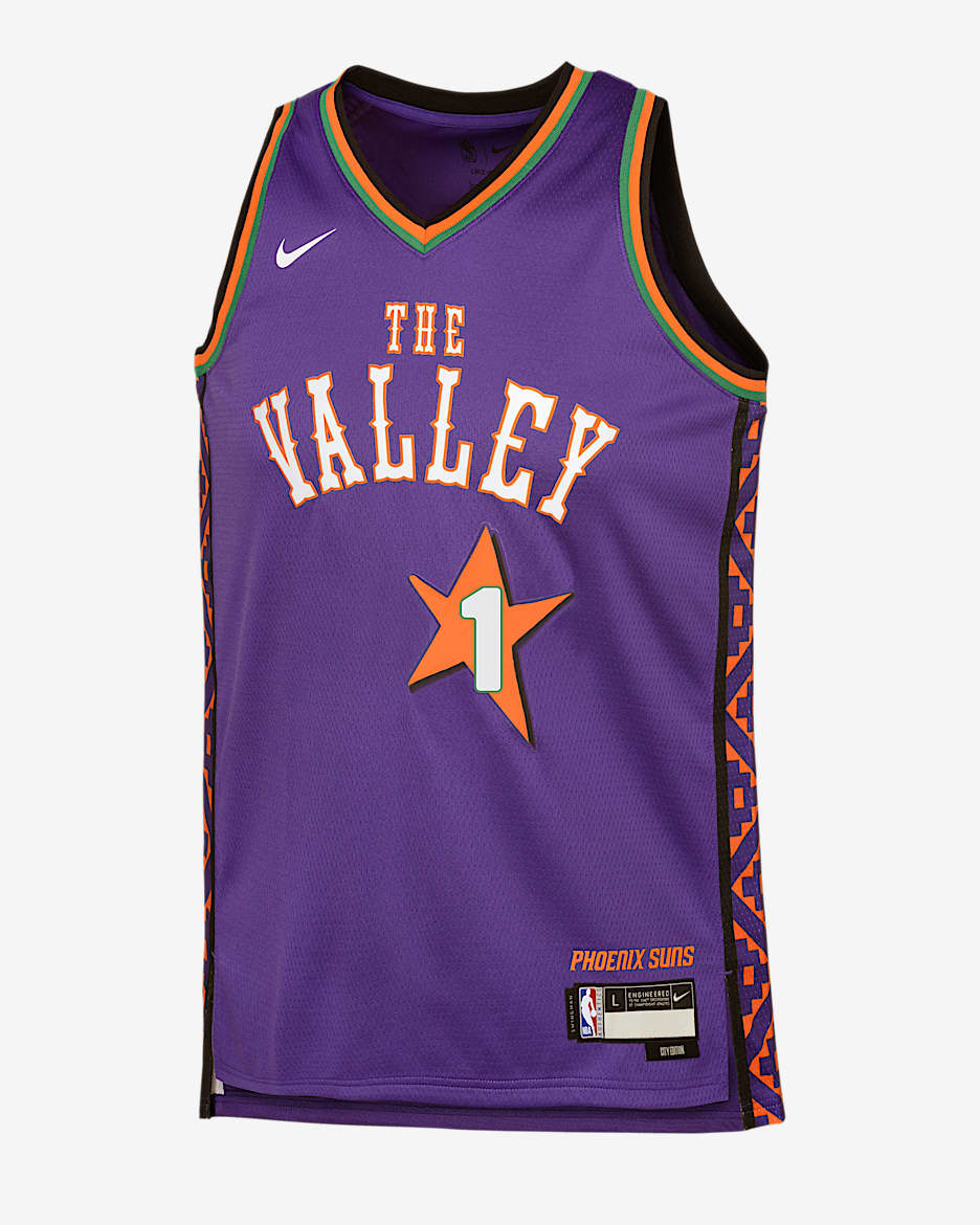 Devin Booker Phoenix Suns 2024/25 City Edition Big Kids' Nike Dri-FIT NBA Swingman Jersey - Field Purple