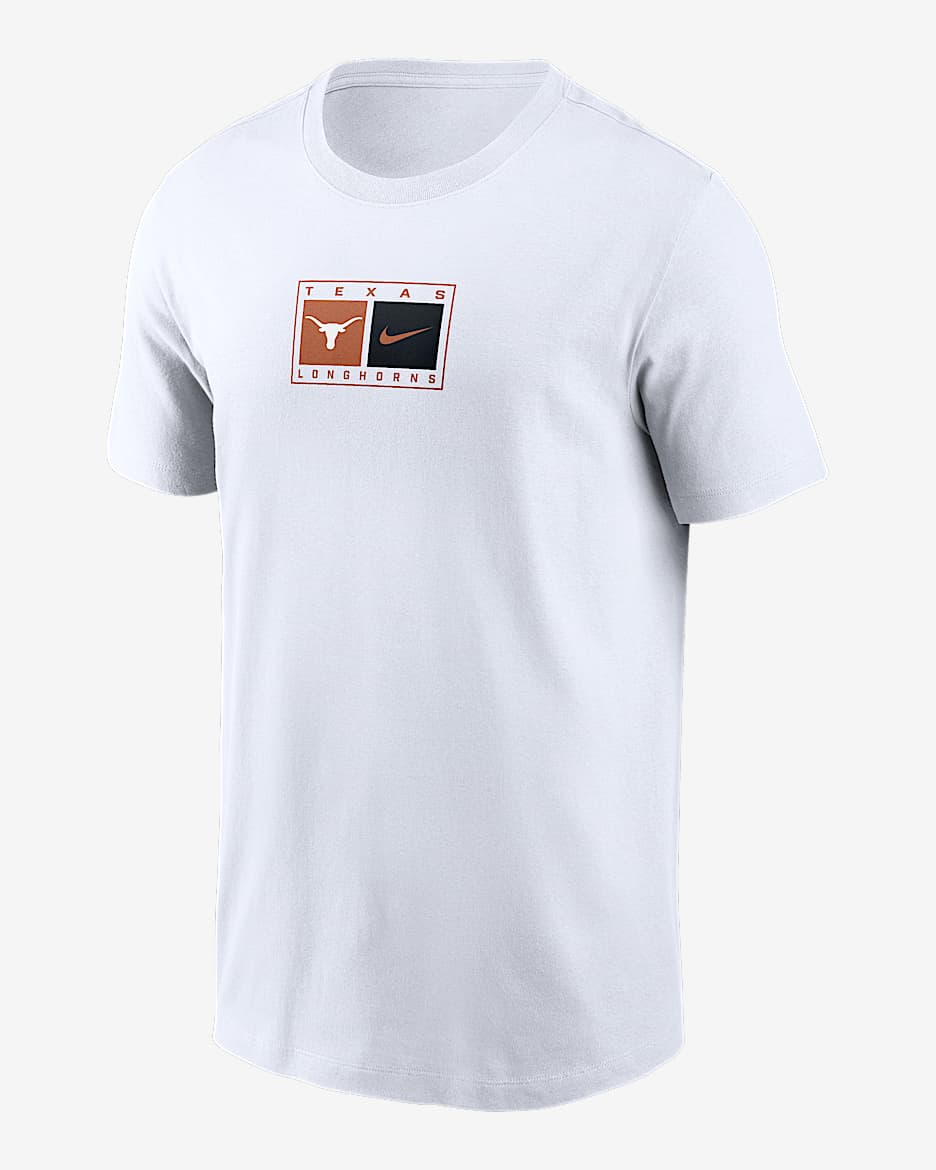 Playera universitaria Nike para hombre Texas Campus Logo Swoosh - Blanco