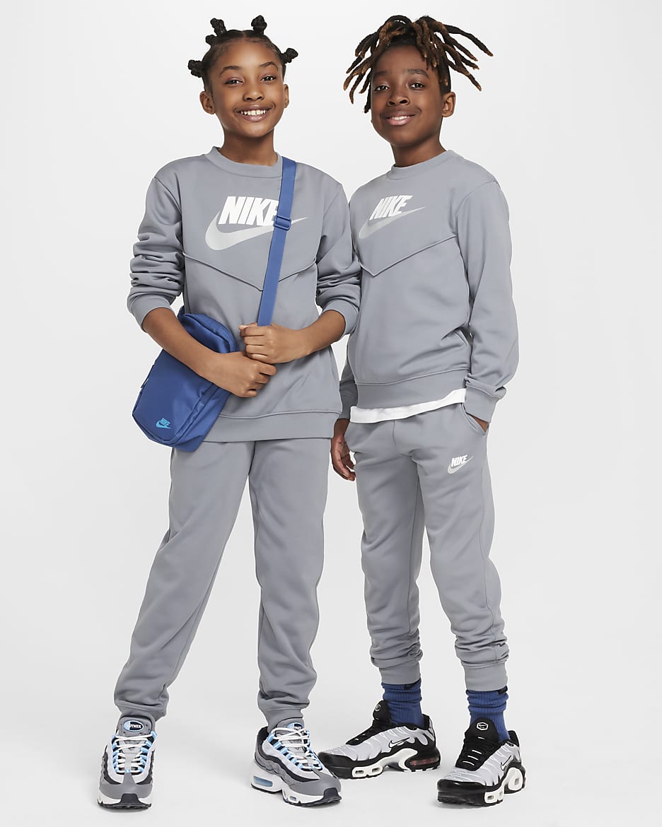 Nike Sportswear Older Kids' Tracksuit - Smoke Grey/White/White