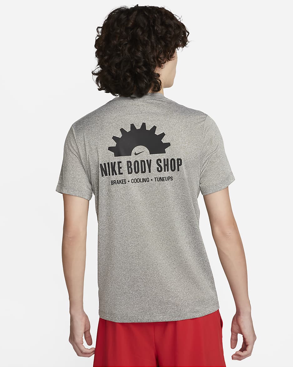 Nike Dri-FIT Men's Fitness T-Shirt - Tumbled Grey/Pure/Heather