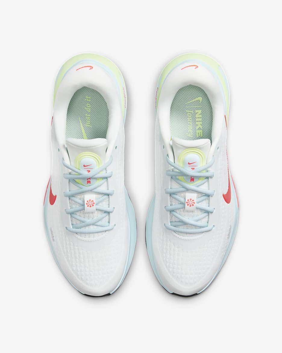 Nike Journey Run Women's Road Running Shoes - Summit White/Glacier Blue/Barely Volt/Bright Crimson