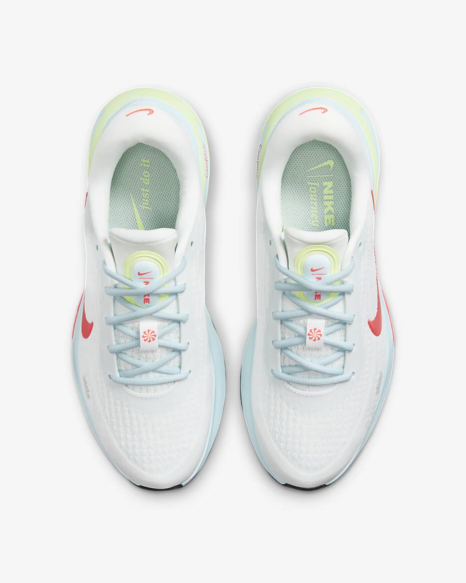 Nike Journey Run 女款路跑鞋 - Summit White/Glacier Blue/Barely Volt/Bright Crimson