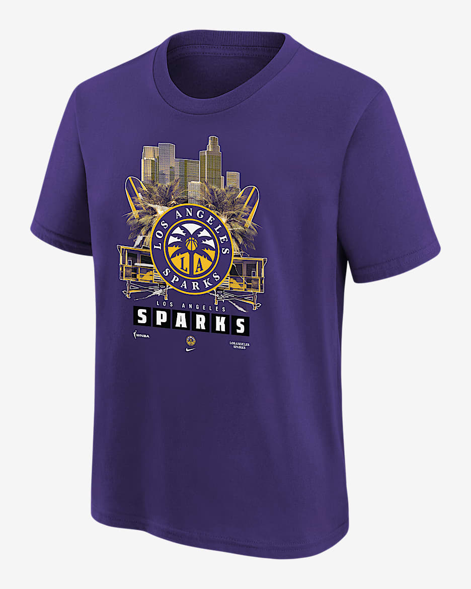 Playera Nike WNBA para niños talla grande Los Angeles Sparks - Morado campo