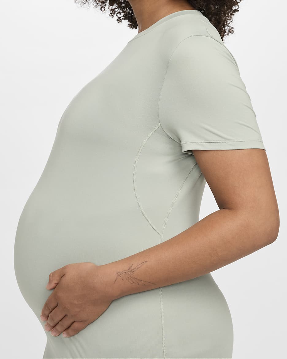 Nike (M) One Women's Dri-FIT Slim-Fit Short-Sleeve Top (Maternity) - Jade Horizon