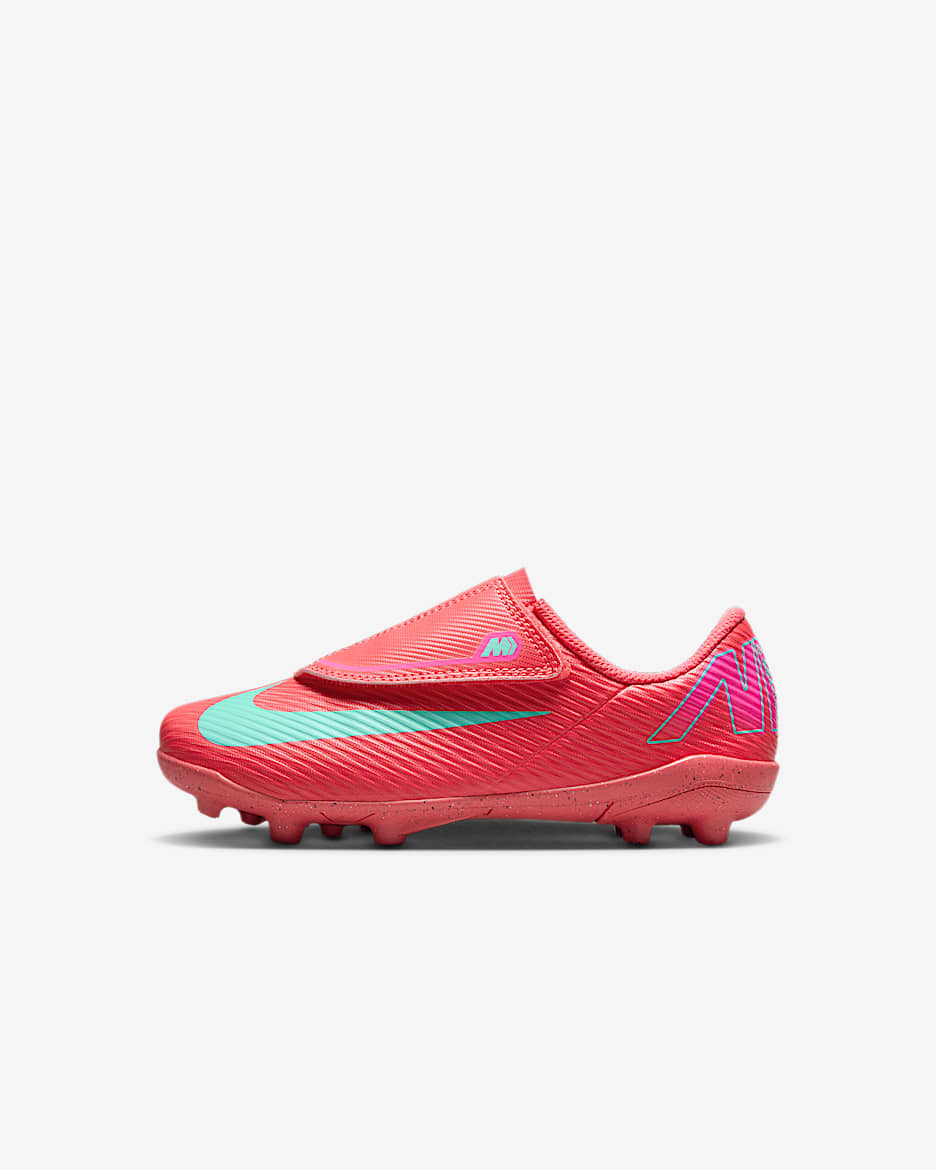 Nike Jr. Mercurial Vapor 16 Club MG alacsony szárú futballcipő kisgyerekeknek - Ember Glow/Aurora Green