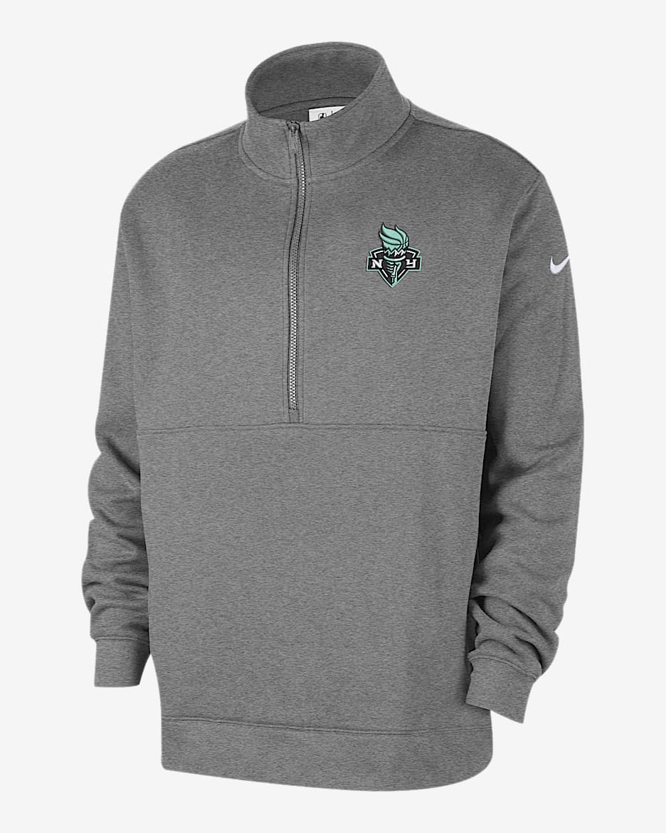 New York Liberty Club Men's Nike WNBA Half-Zip Top - Dark Grey Heather