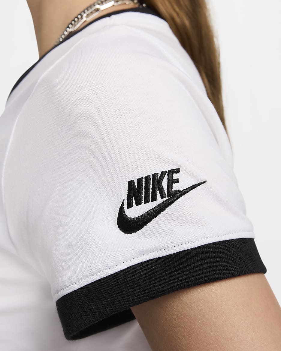 Nike Sportswear Women's Ringer T-Shirt - White/Black