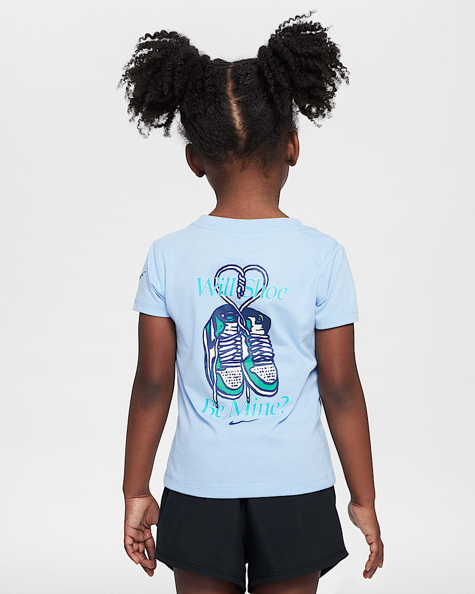 Nike Toddler "Will Shoe Be Mine" T-Shirt - Psychic Blue