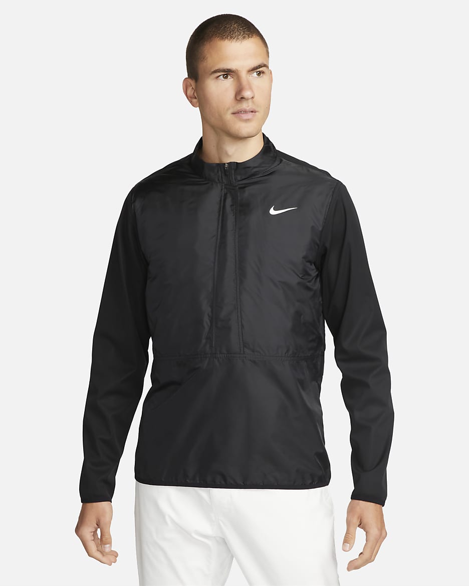 Nike Therma-FIT ADV Repel Men's 1/2-Zip Golf Jacket - Black/Black/White