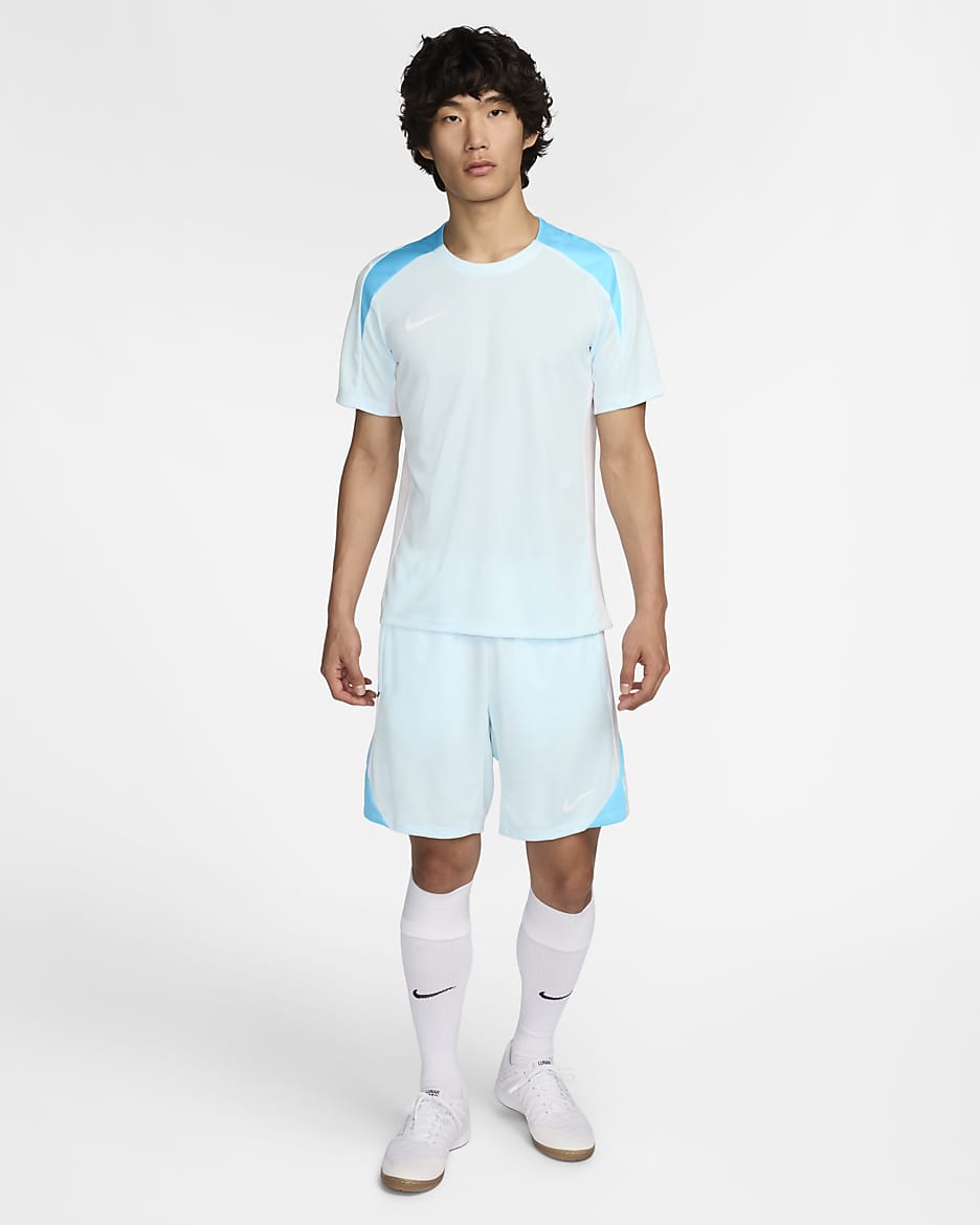 Nike Strike 男款 Dri-FIT 短袖足球上衣 - Glacier Blue/白色/Baltic Blue/白色