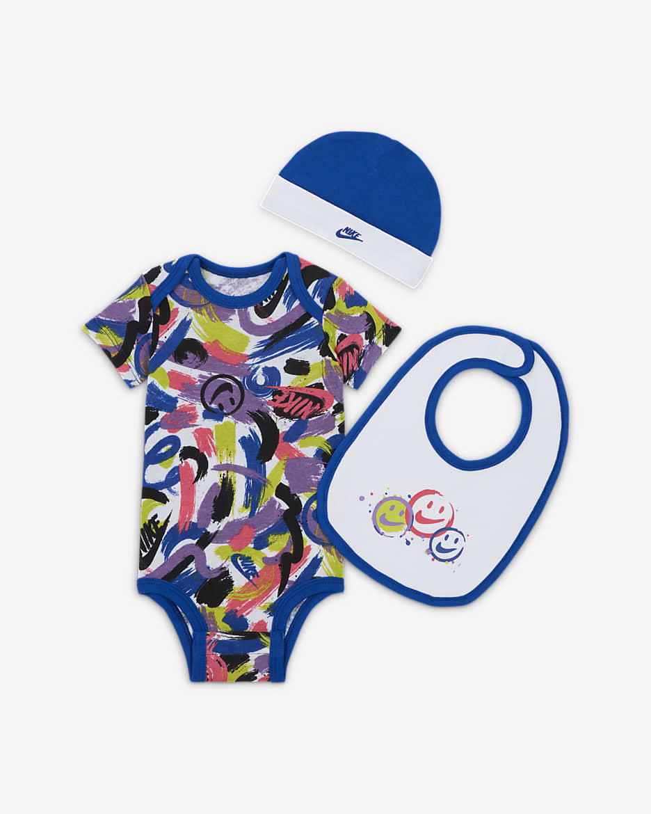 Nike Express Yourself Baby 3-Piece Bodysuit Set - White