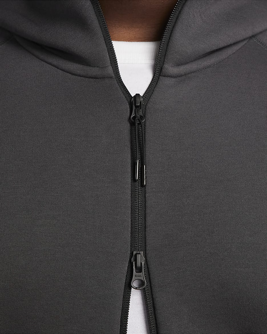 Hoodie com fecho completo Nike Sportswear Tech Fleece Windrunner para homem - Anthracite/Preto