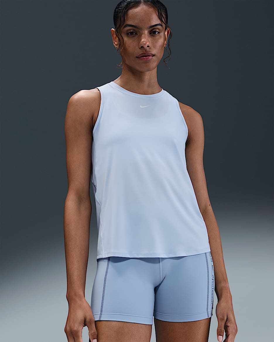 Nike One Classic Women's Dri-FIT Tank Top - Blue Tint/White