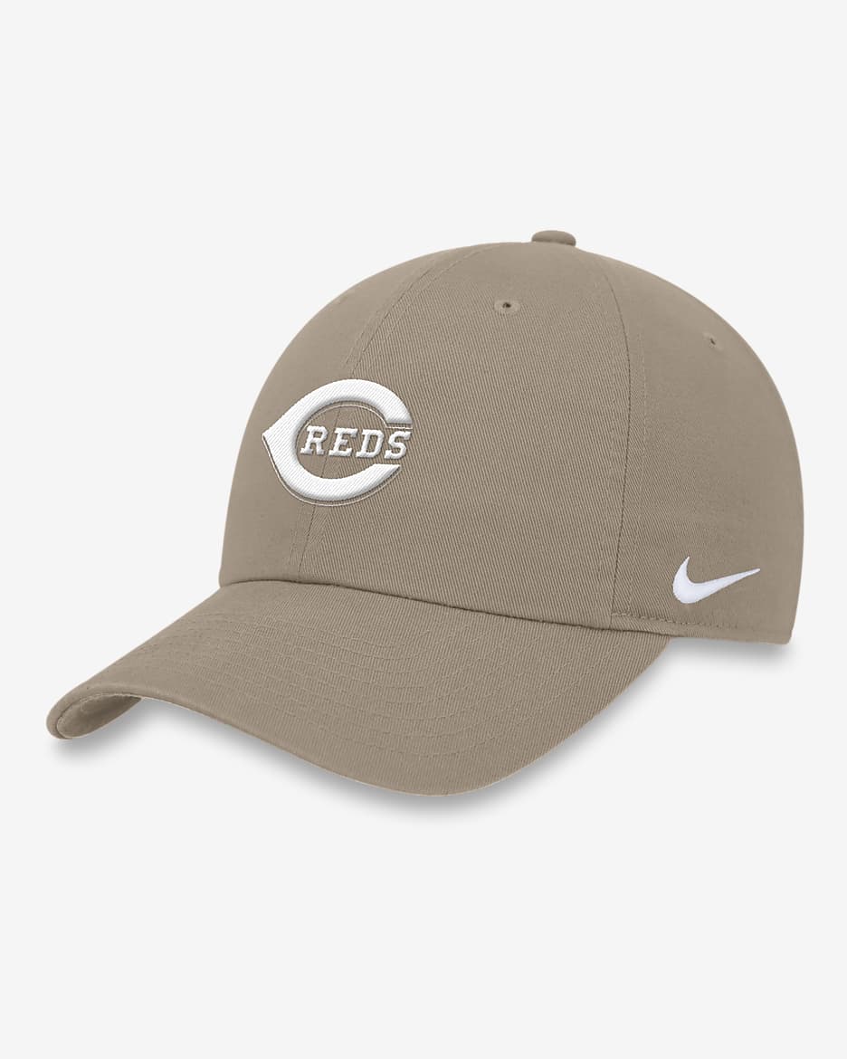 Gorra ajustable Nike de la MLB para hombre Cincinnati Reds Club - Caqui