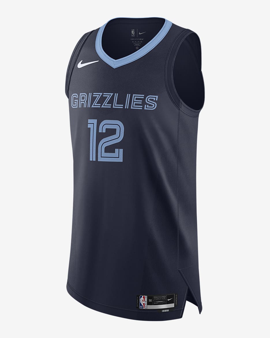 Grizzlies Icon Edition 2020 Men's Nike NBA Authentic Jersey - College Navy