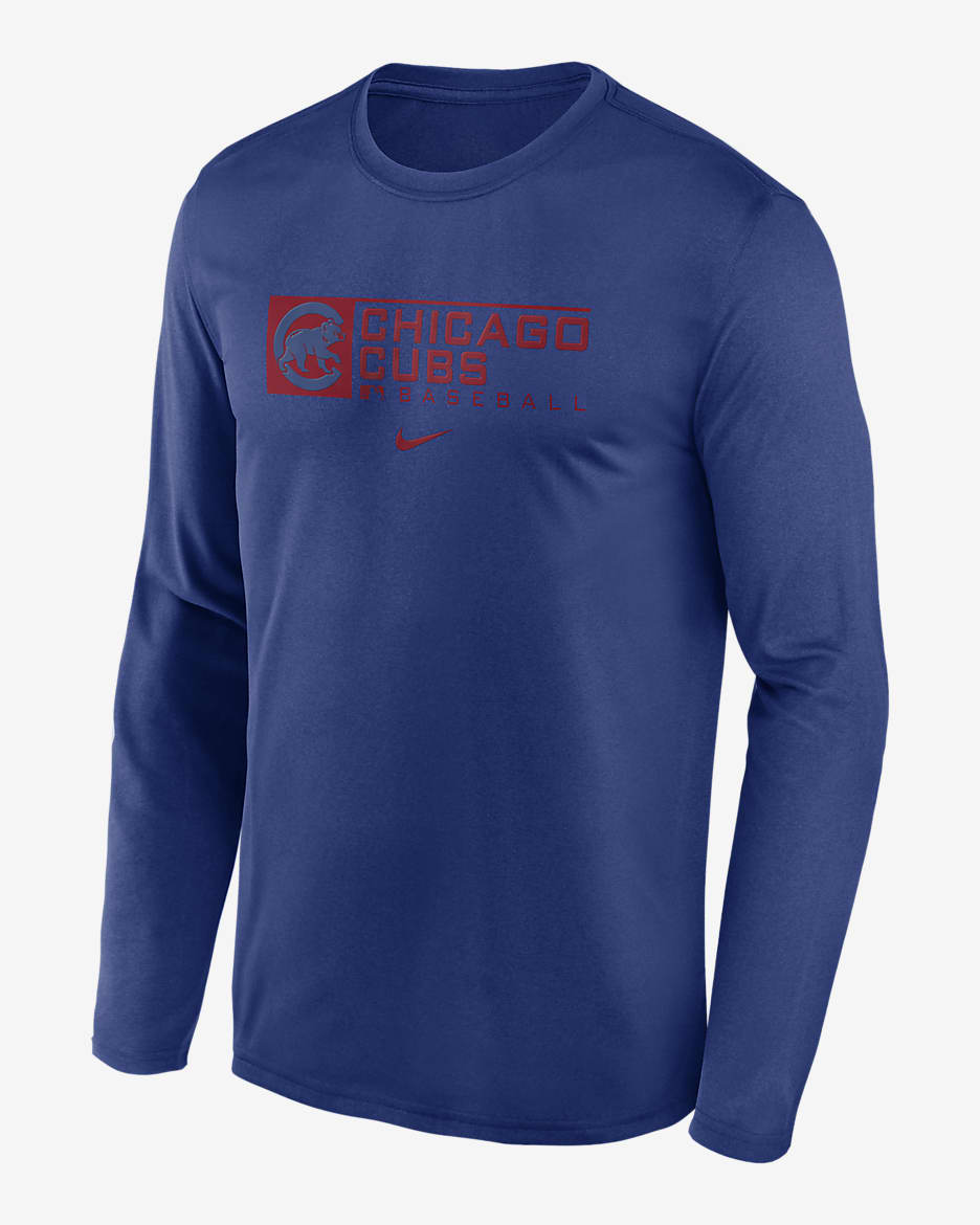 Nike Dri-FIT Team (MLB Chicago Cubs) Men's Long-Sleeve T-Shirt - Royal