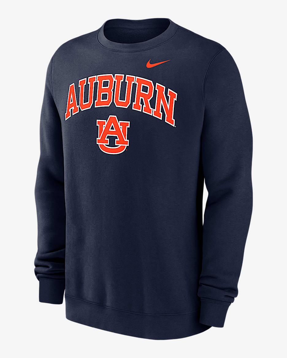 Auburn Arch Men's Nike College Pullover Crew - Navy