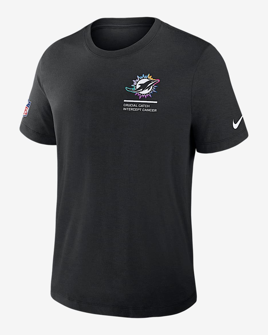 Miami Dolphins Crucial Catch Men's Nike Dri-FIT NFL T-Shirt - Black