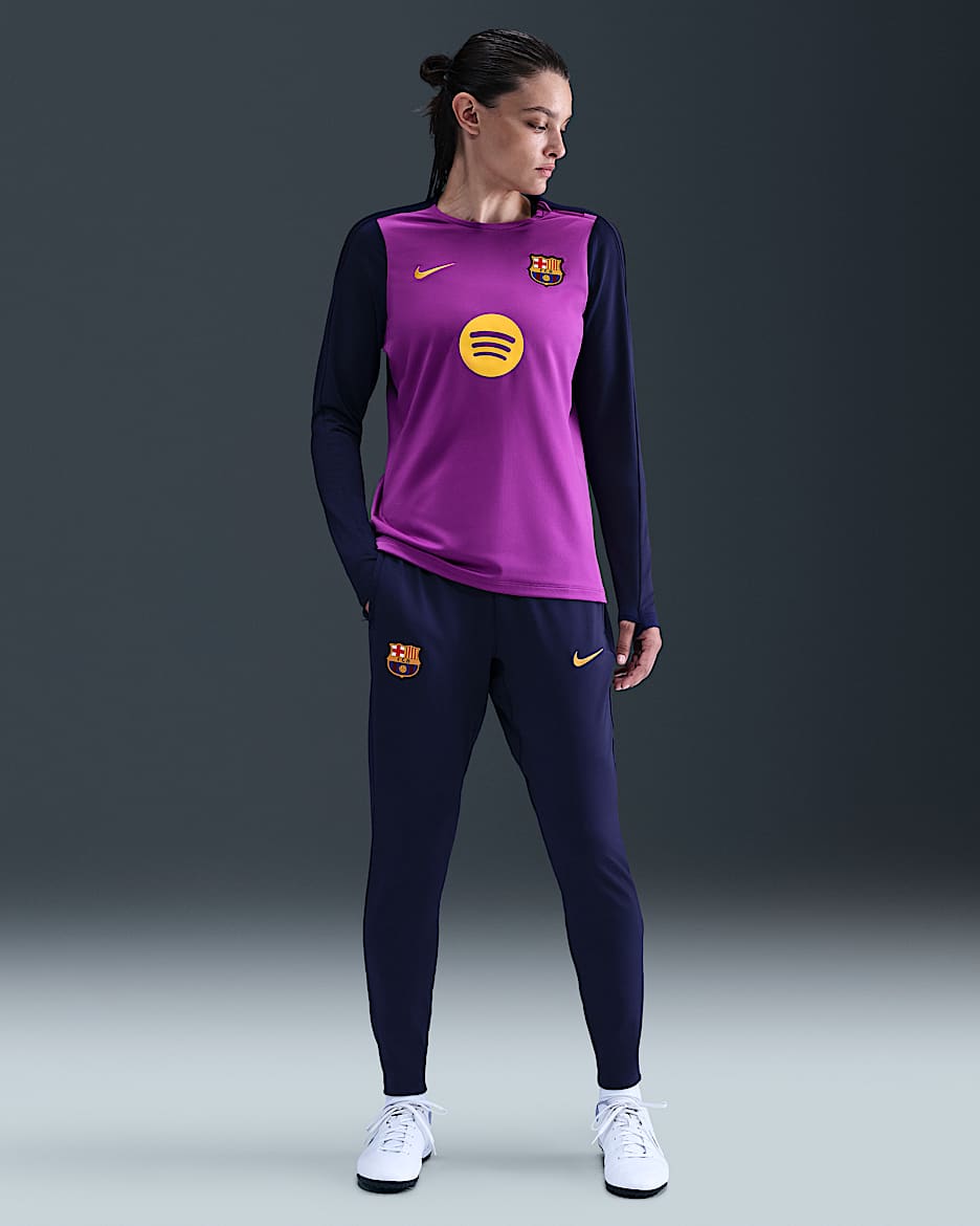 F.C. Barcelona Strike Women's Nike Dri-FIT Football Knit Pants - Imperial Purple/Vivid Purple/Midwest Gold