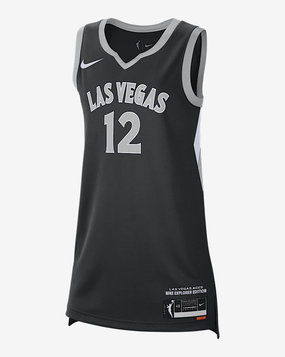 Jersey Nike Dri-FIT de la WNBA Victory Chelsea Gray Las Vegas Aces 2024 - Negro/Plata liso/Blanco