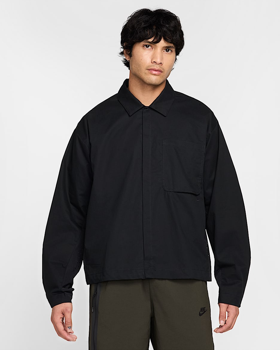 Nike Sportswear Tech Prenda para la parte superior con botones para hombre - Negro/Negro