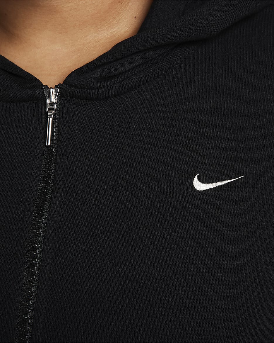 Nike Sportswear Chill Terry Women's Loose Full-Zip French Terry Hoodie (Plus Size) - Black/Sail