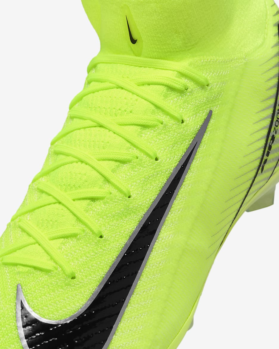 Nike Mercurial Superfly 10 Elite Botas de fútbol AG-Pro de perfil alto - Volt/Negro