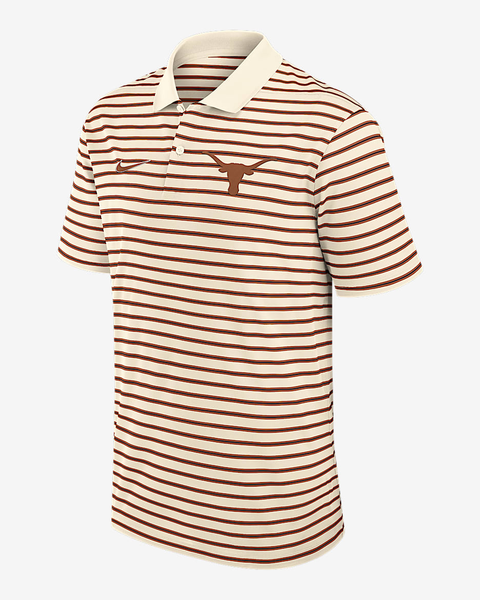 Polo universitario Nike Dri-FIT para hombre Texas Striped - Tostado/Beige