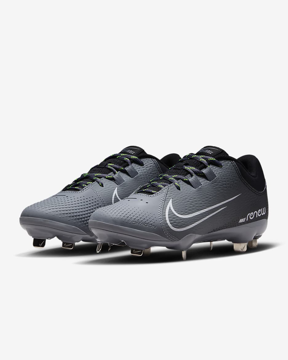 Nike Hyperdiamond 4 Pro Women's Softball Cleats - Black/Cool Grey/Volt/White