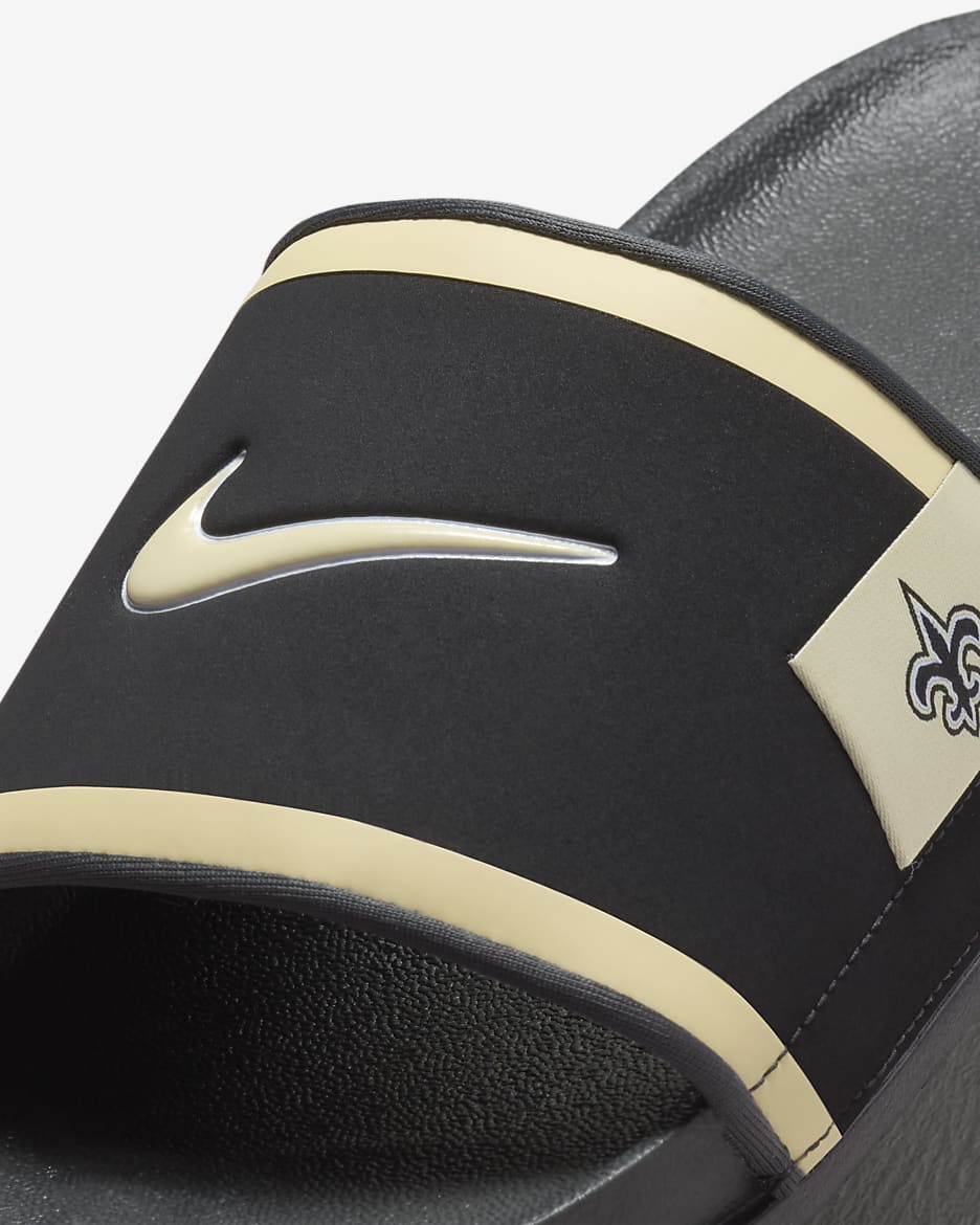 Nike Offcourt (New Orleans Saints) Offcourt Slides - Black/Dark Smoke Grey/Team Gold