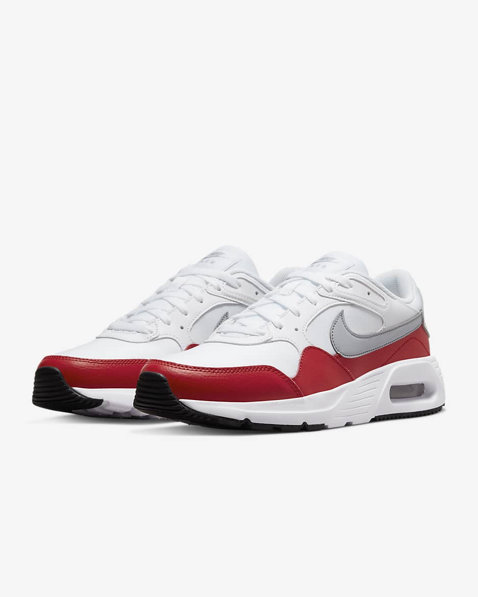 Chaussure Nike Air Max SC pour homme - Blanc/University Red/Noir/Wolf Grey