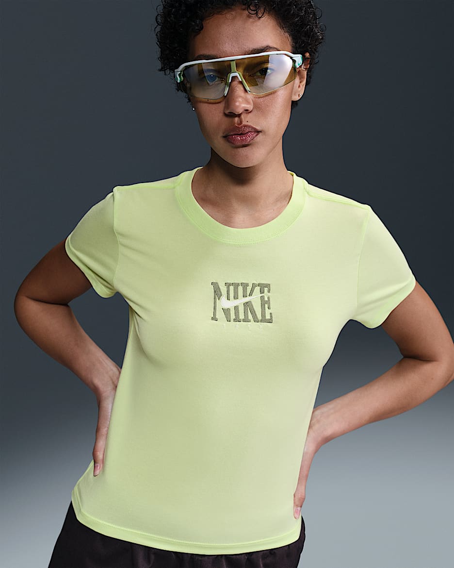 Nike Sportswear Women's Slim Short-Sleeve Graphic T-Shirt - Light Liquid Lime