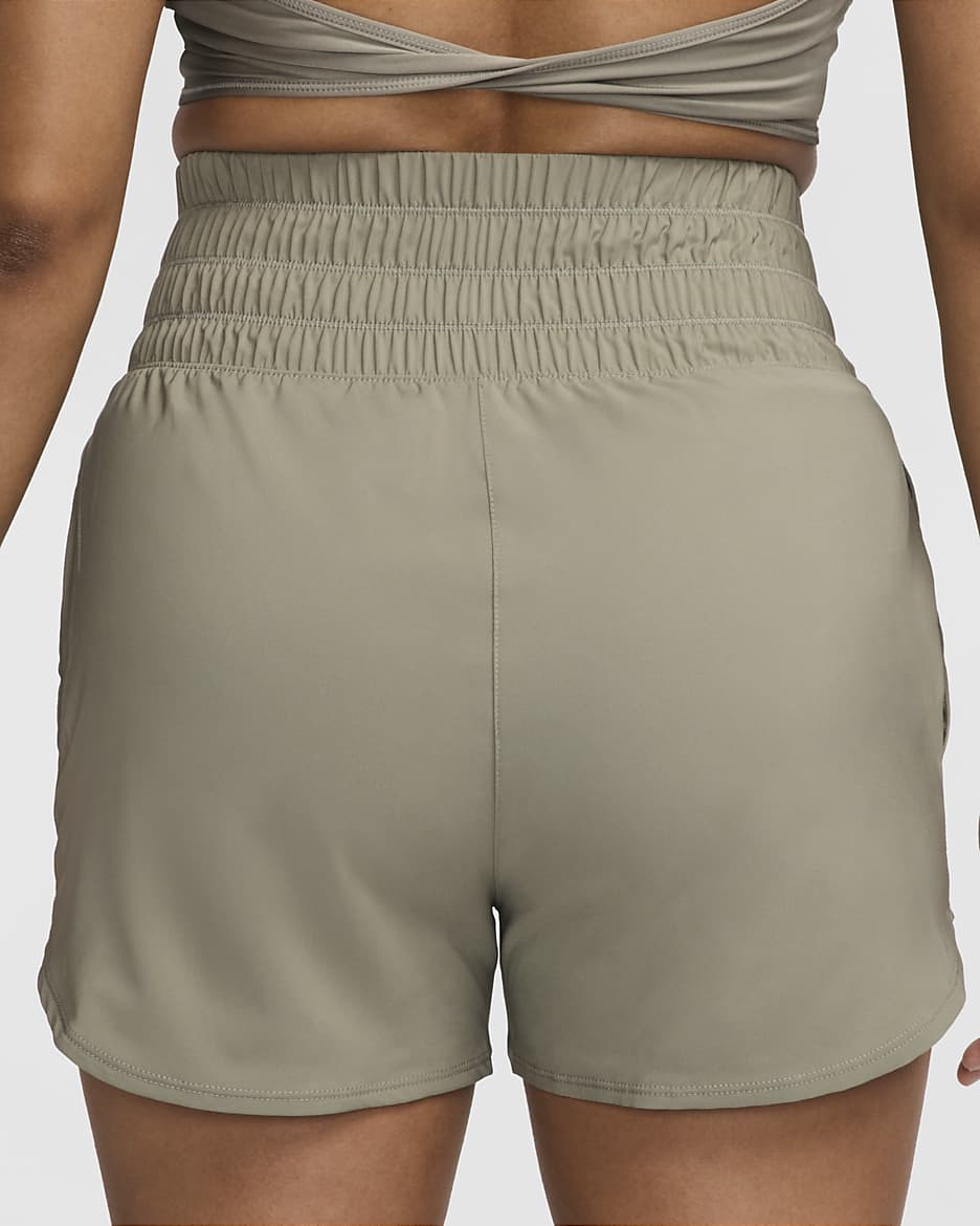 Shorts con forro de ropa interior Dri-FIT de tiro ultraalto de 8 cm para mujer Nike One - Militar claro