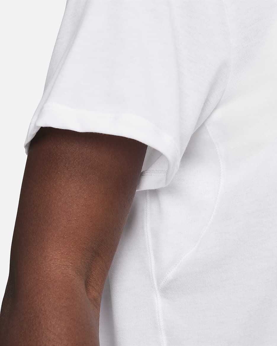 Haut à manches courtes Dri-FIT Nike One Relaxed pour femme - Blanc/Noir