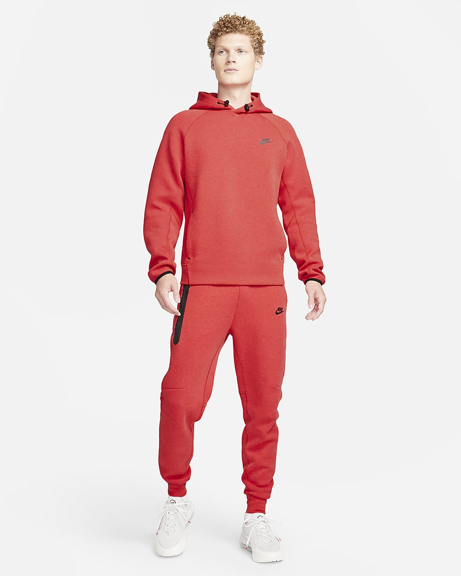 Nike Sportswear Tech Fleece Men's Pullover Hoodie - Light University Red Heather/Black