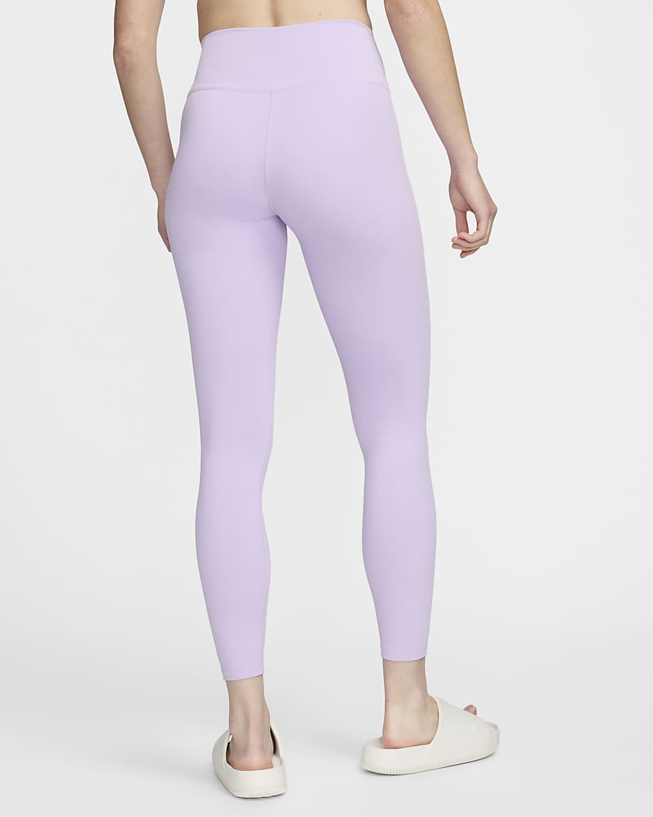 Nike One hosszú, magas derekú női leggings - Lilac Bloom/Fekete