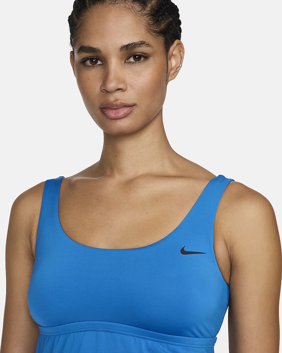 Top de traje de baño para mujer Nike Tankini - Azul foto