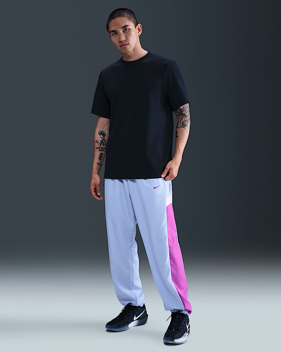 Nike Icon Men's Woven Basketball Trousers - Aluminium/Vivid Purple/Barely Grape/Vivid Purple