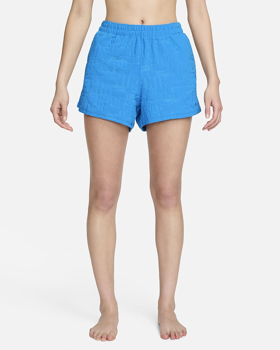 Shorts para salida de baño para mujer Nike Swim Retro Flow - Azul foto