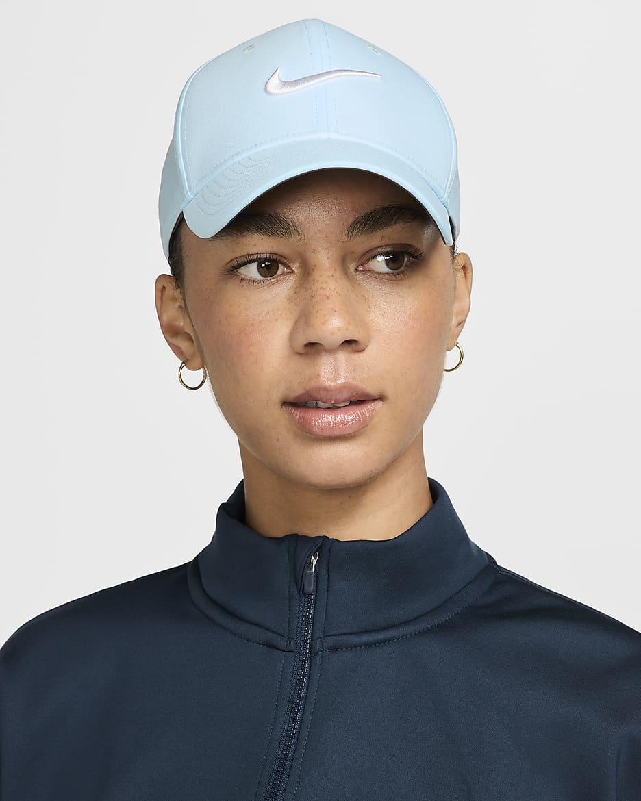 Nike Dri-FIT Club Structured Swoosh Cap - Glacier Blue/White