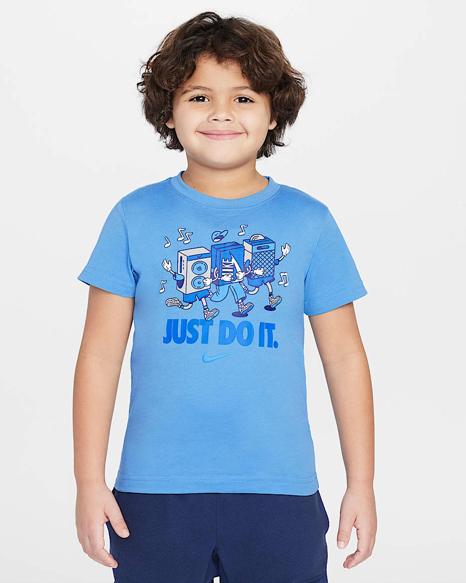 Playera Music Boxy Pals para niños talla pequeña Nike - Azul extremo